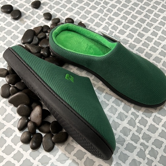 Rock dove Waffleknit and terry cloth Slip on Comfort home Slippers - Picture 3 of 5